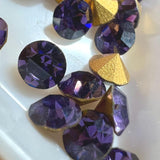 Cardinal Purple 24ss/5.4mm Vintage Swarovski, 4 Pcs Dark-Purple Crystal with Settings