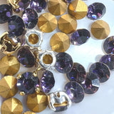 Cardinal Purple 24ss/5.4mm Vintage Swarovski, 4 Pcs Dark-Purple Crystal with Settings