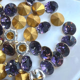 Cardinal Purple 24ss/5.4mm Vintage Swarovski, 4 Pcs Dark-Purple Crystal with Settings