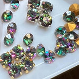 Rare Vitrail Dark 24ss/5.4mm Vintage Swarovski, 4 Pcs with Settings