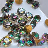 Rare Vitrail Dark 24ss/5.4mm Vintage Swarovski, 4 Pcs with Settings