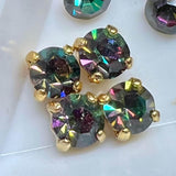 Rare Vitrail Dark 24ss/5.4mm Vintage Swarovski, 4 Pcs with Settings