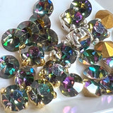 Rare Vitrail Dark 24ss/5.4mm Vintage Swarovski, 4 Pcs with Settings