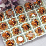 Crystal Copper 12mm Swarovski-Crystal Rhinestone,4470 with SP or GP  Setting