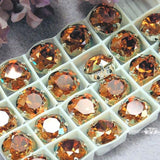 Crystal Copper 12mm Swarovski-Crystal Rhinestone,4470 with SP or GP  Setting