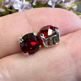 Siam-Ruby Red 35ss Vintage Swarovski Crystal, 7.5mm Rhinestone 2 Pcs with Settings