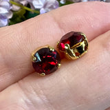 Siam-Ruby Red 35ss Vintage Swarovski Crystal, 7.5mm Rhinestone 2 Pcs with Settings