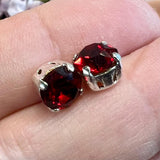 Siam-Ruby Red 35ss Vintage Swarovski Crystal, 7.5mm Rhinestone 2 Pcs with Settings