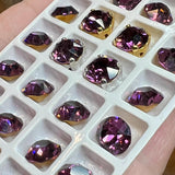 Amethyst 35ss Vintage Swarovski Crystal, 7.5mm Rhinestone w/ SP or GP  Settings