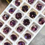 Amethyst 35ss Vintage Swarovski Crystal, 7.5mm Rhinestone w/ SP or GP  Settings
