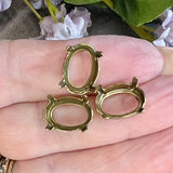 14X10mm Oval Settings, 3pcs SP, GP, or IR  Art 4100-4120, Crystal Gemstone Setting