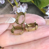 14X10mm Oval Settings, 3pcs SP, GP, or IR  Art 4100-4120, Crystal Gemstone Setting