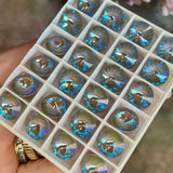 Serene Gray Delite, 12mm 2Pcs  Swarovski Rivoli 1122 with SP or GP Settings