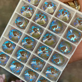 Serene Gray Delite, 12mm 2Pcs  Swarovski Rivoli 1122 with SP or GP Settings