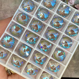 Serene Gray Delite, 12mm 2Pcs  Swarovski Rivoli 1122 with SP or GP Settings
