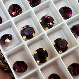 Amethyst 30ss-6mm Vintage Swarovski, 4 Pcs Dark Purple with SP or GP Settings