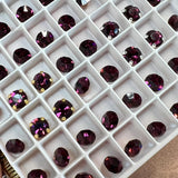 Amethyst 30ss-6mm Vintage Swarovski, 4 Pcs Dark Purple with SP or GP Settings