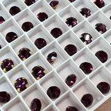 Amethyst 30ss-6mm Vintage Swarovski, 4 Pcs Dark Purple with SP or GP Settings