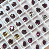 Amethyst 30ss-6mm Vintage Swarovski, 4 Pcs Dark Purple with SP or GP Settings