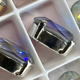 Serene Gray Delite, 14x10mm  Swarovski Crystal 2 Pieces, 4120 Oval With Settings