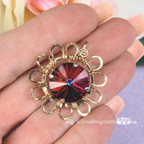 Topaz Glitz 12mm 1Pc Swarovski Crystal, Rivoli 1122 With SP or GP Setting