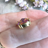 Topaz Glitz 12mm 1Pc Swarovski Crystal, Rivoli 1122 With SP or GP Setting