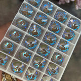 Serene Gray Delite, 12mm 2Pcs  Swarovski Rivoli 1122 with SP or GP Settings