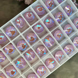 Lavender Delite, 12mm 2Pcs  Swarovski Rivoli 1122 with SP or GP Settings