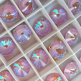 Lavender Delite, 12mm 2Pcs  Swarovski Rivoli 1122 with SP or GP Settings