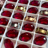 Vintage Swarovski Ruby 14x10mm Crystal, 1 Pc Vintage 4100 Oval, Jewelry Component