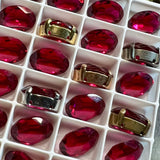 Vintage Swarovski Ruby 14x10mm Crystal, 1 Pc Vintage 4100 Oval, Jewelry Component