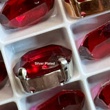 Vintage Swarovski Ruby 14x10mm Crystal, 1 Pc Vintage 4100 Oval, Jewelry Component