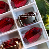 Vintage Swarovski Ruby 14x10mm Crystal, 1 Pc Vintage 4100 Oval, Jewelry Component