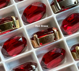 Vintage Swarovski Ruby 14x10mm Crystal, 1 Pc Vintage 4100 Oval, Jewelry Component