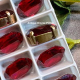 Vintage Swarovski Ruby 14x10mm Crystal, 1 Pc Vintage 4100 Oval, Jewelry Component