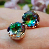 Vitrail Medium 2 Pcs Vintage Czech 11.3mm Crystal Rhinestone, art 1200 Dentelles With Setting