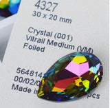 Swarovski Vitrail Medium 30x20 art 4320 Pear Shape Crystal with Setting