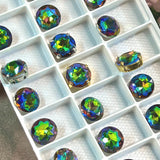 Vitrail Medium 2 Pcs Vintage Czech 11.3mm Crystal Rhinestone, art 1200 Dentelles With Setting