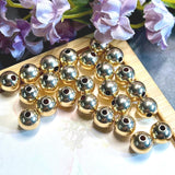 14K Gold Filled Round Beads-Spacers, 8mm & 7mm, 6 or 12 pc lots, Jewelry Destash