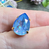 Crystal Ocean Delite 14x10, 1 Pc Swarovski Crystal Rhinestone 4320 Pear With Setting