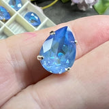 Crystal Ocean Delite 14x10, 1 Pc Swarovski Crystal Rhinestone 4320 Pear With Setting