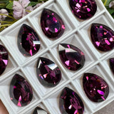 Amethyst 18x13mm Swarovski Crystal-Rhinestone, 1 Pc art 4320 Pear Shape With Setting