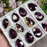 Amethyst 18x13mm Swarovski Crystal-Rhinestone, 1 Pc art 4320 Pear Shape With Setting
