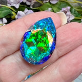 Swarovski Crystal AB, 1 Pc 30x20mm art 4320 Pear Shape Crystal with Setting