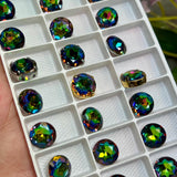 Vitrail Medium 2 Pcs Vintage Czech 11.3mm Crystal Rhinestone, art 1200 Dentelles With Setting