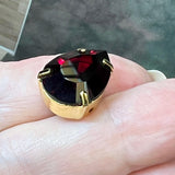 Garnet 18x13mm Rare Swarovski Crystal, art 4326 Pear Shape With Setting