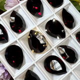 Garnet 18x13mm Rare Swarovski Crystal, art 4326 Pear Shape With Setting