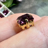 Amethyst 8mm or 10mm Square, 1 Pc Vintage Swarovski 4410 Rhinestone with Setting