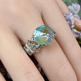 Swarovski Serene Grey DeLite, Handmade Crystal Ring, in Sterling Silver or 14K GF