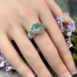 Swarovski Serene Grey DeLite, Handmade Crystal Ring, in Sterling Silver or 14K GF